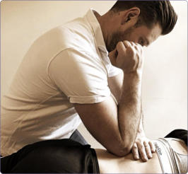 Physiotherapist treating a client